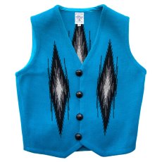 画像1: オルテガ ベスト 36・アメリカ チマヨ 100%ウール手織り/CHIMAYO ORTEGA'S HAND WOVEN 100% ALL WOOL VEST (1)