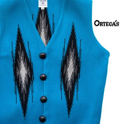 画像1: オルテガ ベスト 36・アメリカ チマヨ 100%ウール手織り/CHIMAYO ORTEGA'S HAND WOVEN 100% ALL WOOL VEST