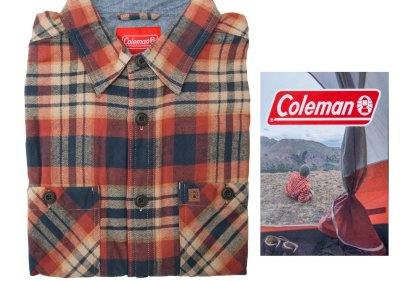 画像1: コールマン フランネル シャツ（ラスト・ネイビー/長袖）/Coleman Flannel Shirt(Rust/Navy) 