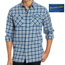 画像1: ペンドルトン 2ポケット ツイル シャツ（ブループラッド/長袖）/Pendleton 2 Pocket Twill Shirt (Blue Plaid) (1)