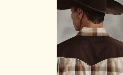 画像2: ローパー ビンテージ プラッド ウエスタンシャツ ブラウン（長袖）L（身幅59cm）/Roper Vintage Plaid Long Sleeve Western Shirt(Brown)