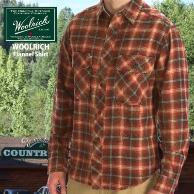 画像1: ウールリッチ フランネル シャツ レッド・ブルー（長袖）S/Woolrich Long Sleeve Flannel Shirt(Red/Blue)