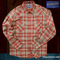 画像1: ペンドルトン ビンテージフィット ウエスタン シャツ レッド・タン（長袖）M/Pendleton Long Sleeve Western Epic Shirt(Red/Tan Plaid) (1)