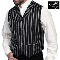 画像1: スカリー オールドウエスト ベスト（ブラック ストライプ）M/Scully Old West Vest (Black Stripe) (1)