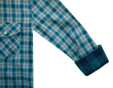 画像4: ペンドルトン ダブルフェイス ビンテージフィット ストリートシャツ ターコイズ・ブラウン ソフトプラッド（長袖）/Pendleton Long Sleeve Double Face Street Shirt(Turquoise/Brown Soft Plaid) (4)