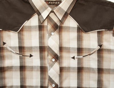 画像3: ローパー ビンテージ プラッド ウエスタンシャツ ブラウン（長袖）L（身幅59cm）/Roper Vintage Plaid Long Sleeve Western Shirt(Brown)