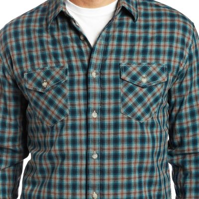 画像2: ペンドルトン ダブルフェイス ビンテージフィット ストリートシャツ ターコイズ・ブラウン ソフトプラッド（長袖）/Pendleton Long Sleeve Double Face Street Shirt(Turquoise/Brown Soft Plaid)
