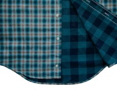 画像3: ペンドルトン ダブルフェイス ビンテージフィット ストリートシャツ ターコイズ・ブラウン ソフトプラッド（長袖）/Pendleton Long Sleeve Double Face Street Shirt(Turquoise/Brown Soft Plaid) (3)