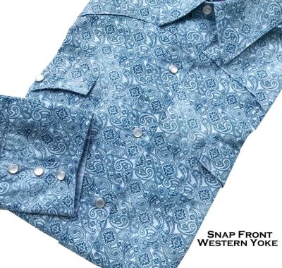 画像2: ローパー ペイズリー ウエスタンシャツ ライトブルー（長袖）XL（身幅64cm）/Roper Paisley Western Shirt(Blue)