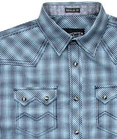 画像3: ウエスタンシャツ ブルー（長袖）S/ Long Sleeve Snap Western Shirt(Blue) (3)