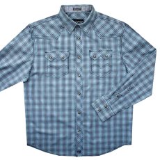 画像1: ウエスタンシャツ ブルー（長袖）S/ Long Sleeve Snap Western Shirt(Blue) (1)