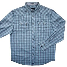 画像1: ウエスタンシャツ ブルー（長袖）S/Long Sleeve Snap Western Shirt(Blue) (1)