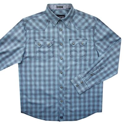 画像1: ウエスタンシャツ ブルー（長袖）S/ Long Sleeve Snap Western Shirt(Blue)