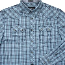 画像2: ウエスタンシャツ ブルー（長袖）S/Long Sleeve Snap Western Shirt(Blue) (2)