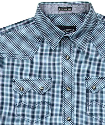 画像2: ウエスタンシャツ ブルー（長袖）S/Long Sleeve Snap Western Shirt(Blue)