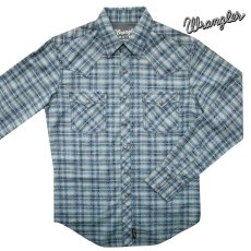 画像1: ラングラー ウエスタンシャツ レトロ プレミアム ブルー（長袖）S/Wrangler Retro Premium Long Sleeve Western Shirt(Blue) (1)