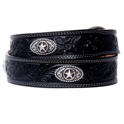 画像2: ジャスティン 5 スター コンチョ ランチ ウエスタン ベルト（ブラック）/Justin 5 Star Ranch Western Belt(Black)