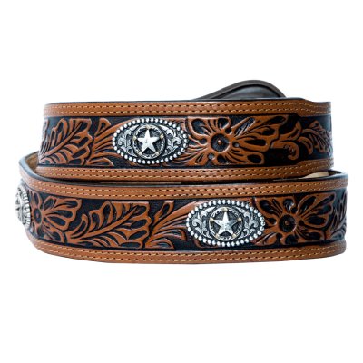 画像2: ジャスティン 5 スター コンチョ ランチ ウエスタン ベルト（ブラウン）/Justin 5 Star Ranch Western Belt(Tan)