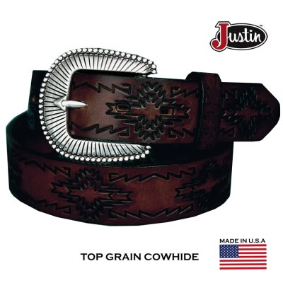 画像1: ジャスティン ナバホ サンバースト ベルト（ブラウン）40/Justin Navajo Sunburst Belt(Brown)