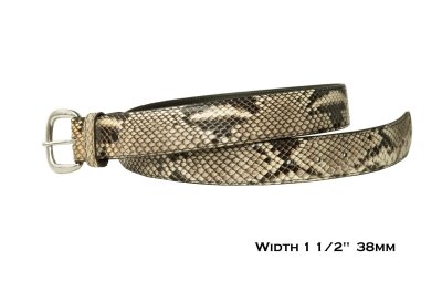 画像2: ダイアモンドパイソン レザー ウエスタン ベルト 38mm（ナチュラル）34/Diamond Python Leather Belt 1-1/2"(Natural)