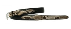 画像3: ファニー ダイアモンドパイソン xラティーゴ レザー ウエスタン ベルト 38mm-25mm（ナチュラル/ブラック）38/Funny 1-1/2" Tapered 1" Diamond Python Latigo Leather Belt(Natural/Black) (3)