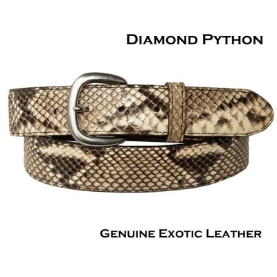画像1: ダイアモンドパイソン レザー ウエスタン ベルト 38mm（ナチュラル）34/Diamond Python Leather Belt 1-1/2"(Natural)