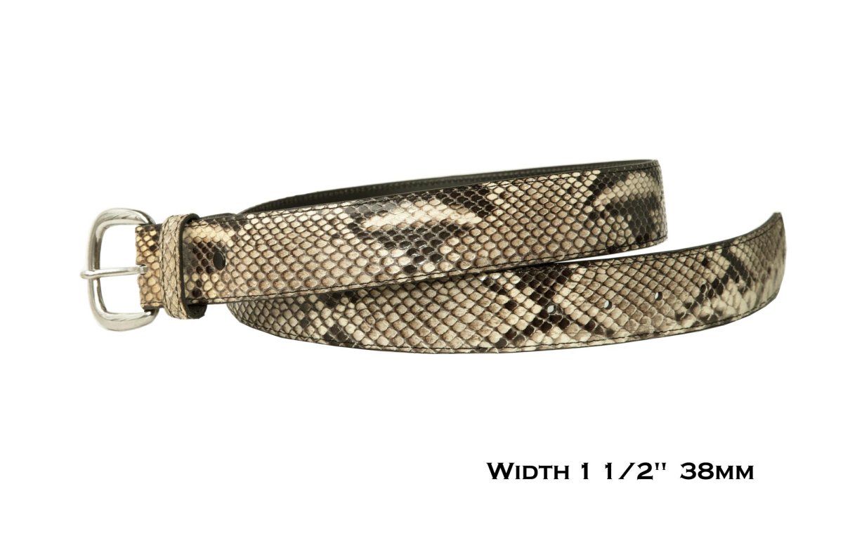 画像2: ダイアモンドパイソン レザー ウエスタン ベルト 38mm(ナチュラル)34/Diamond Python Leather Belt 1-1/2"(Natural) (2)