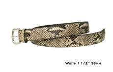 画像2: ダイアモンドパイソン レザー ウエスタン ベルト 38mm（ナチュラル）34/Diamond Python Leather Belt 1-1/2"(Natural) (2)
