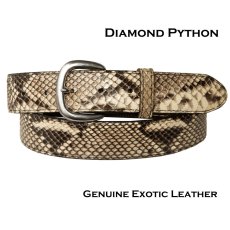 画像1: ダイアモンドパイソン レザー ウエスタン ベルト 38mm（ナチュラル）34/Diamond Python Leather Belt 1-1/2"(Natural) (1)