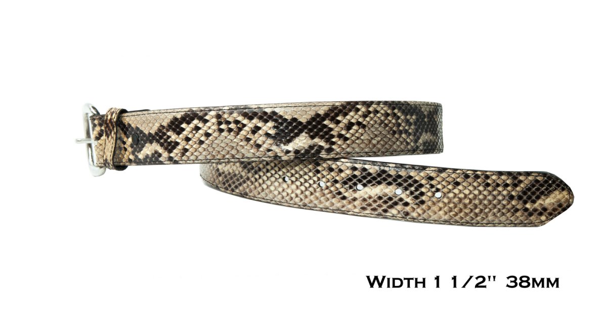 画像2: ダイアモンドパイソン ウエスタン レザー ベルト 38mm(ナチュラル)32/Diamond Python Leather Belt 1-1/2"(Natural) (2)