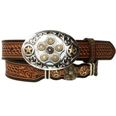 画像4: シルバークリーク ガンシリンダー スター ウエスタン ベルト（ブラウン）/Silver Creek Western Belt(Brown) (4)