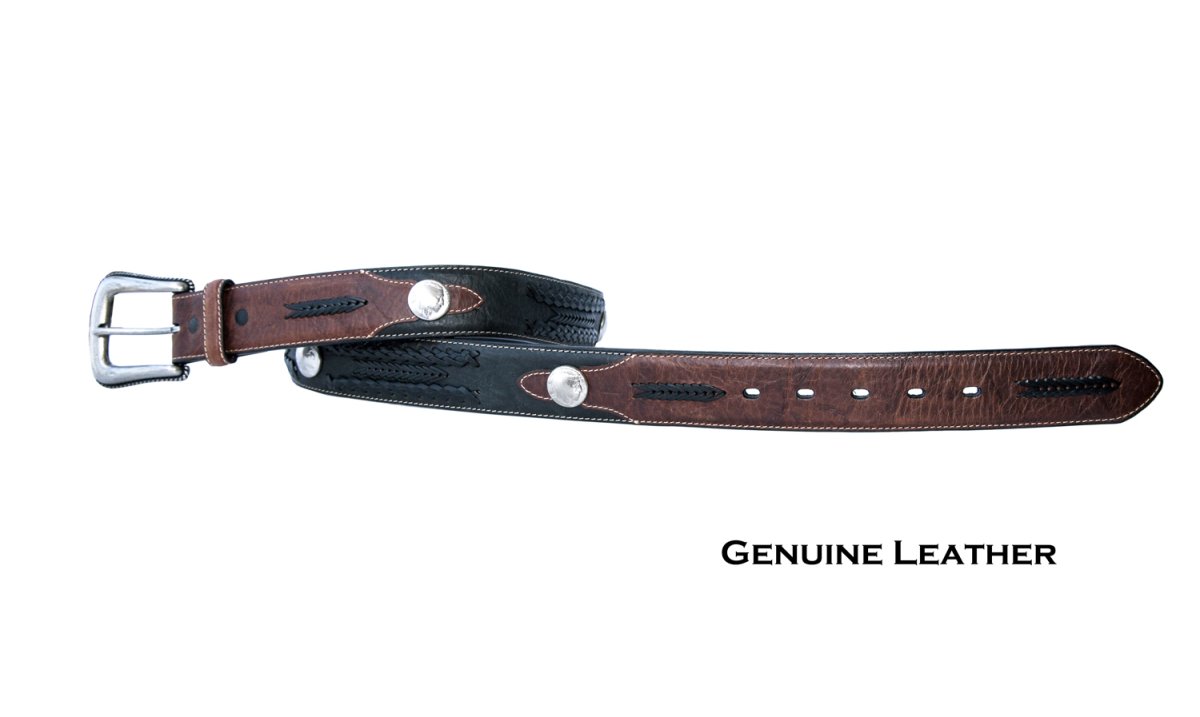 画像2: レジストル インディアン コンチョ ウエスタン ベルト(ブラック・ブラウン)38/ Resistol Western Belt(Black/Brown) (2)