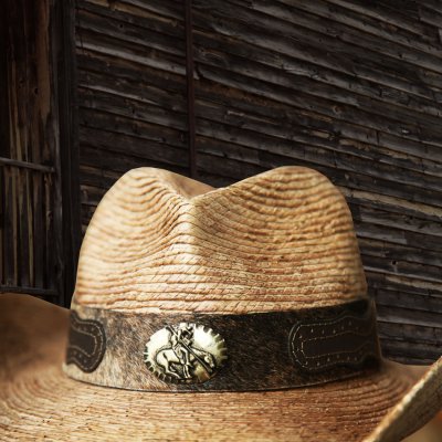 画像3: 馬毛革＆牛革 カウボーイ ストローハット（パームファイバー）/Western Straw Hat
