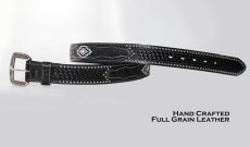 画像2: アリアット ウエスタン ベルト ハンドクラフト ブラックレザー &シルバー アズテックコンチョ/Ariat Western Leather Belt(Black/Silver) (2)