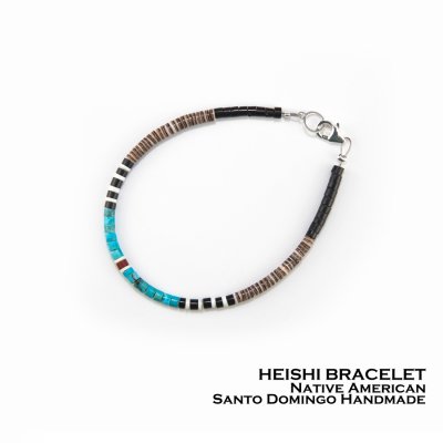 画像1: アメリカ インディアン サントドミンゴ族 ケワプエブロ ヒシ ビーズ ブレスレット 20cm/Native American Santo Domingo Kewa Pueblo Heishi Bracelet