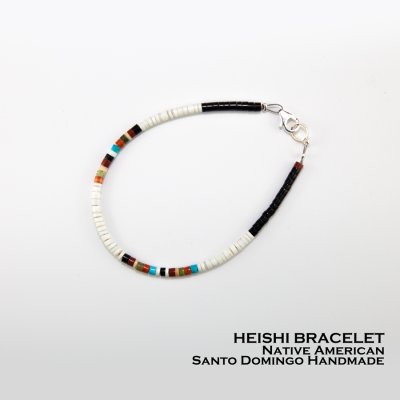 画像1: アメリカ インディアン サントドミンゴ族 ケワプエブロ ヒシ ビーズ ブレスレット 21cm/Native American Santo Domingo Kewa Pueblo Heishi Bracelet
