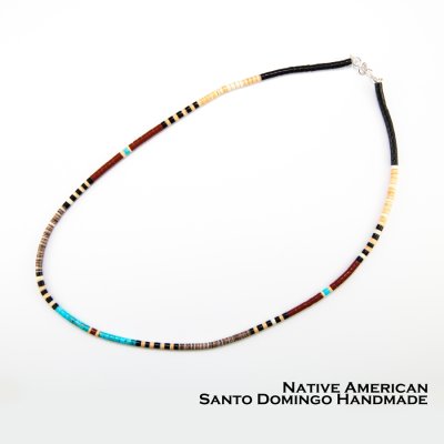 画像1: アメリカ インディアン サントドミンゴ族 ケワプエブロ ヒシ ビーズ ネックレス 42cm/Native American Santo Domingo Kewa Pueblo Heishi Necklace