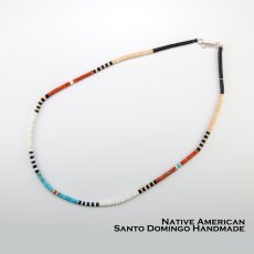 画像1: サントドミンゴ族 ケワプエブロ アメリカ インディアン ヒシ ビーズ ネックレス 44cm/Native American Santo Domingo Kewa Pueblo Heishi Necklace (1)