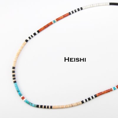 画像2: サントドミンゴ族 ケワプエブロ アメリカ インディアン ヒシ ビーズ ネックレス 44cm/Native American Santo Domingo Kewa Pueblo Heishi Necklace