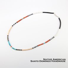 画像1: サントドミンゴ族 ケワプエブロ アメリカ インディアン ヒシ ビーズ ネックレス 44cm/Native American Santo Domingo Kewa Pueblo Heishi Necklace (1)