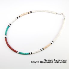 画像1: サントドミンゴ族 ヒシ ビーズ ネックレス ネイティブアメリカン ケワプエブロ 47cm/Native American Santo Domingo Kewa Pueblo Heishi Necklace (1)