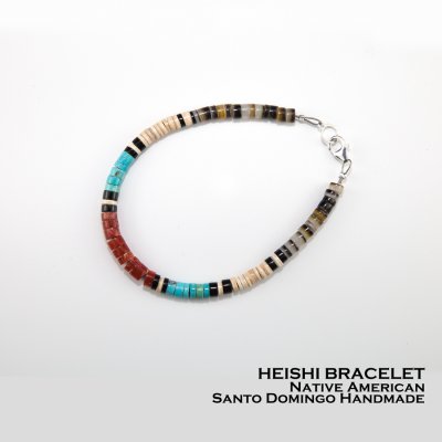 画像1: サントドミンゴ族 ケワプエブロ アメリカ インディアン ヒシ ビーズ ブレスレット 21cm/Native American Santo Domingo Kewa Pueblo Heishi Bracelet