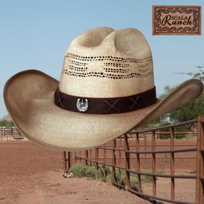 画像1: スカラ ランチ キャトルマン ストロー カウボーイ ハット（ブラウン）/Scala Ranch Cowboy Straw Hat(Brown)