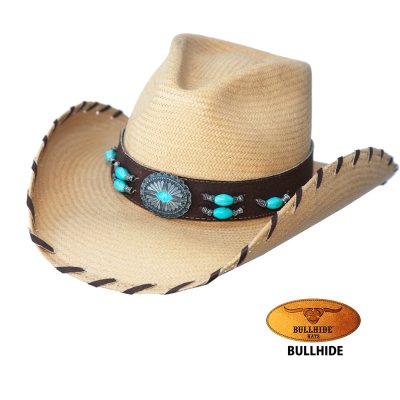 画像1: ブルハイド シェイパブルブリム ウエスタン ストロー ハット（ターコイズ・ブラウン・ピーカン）M/ Bullhide Western Straw Hat(Pecan)