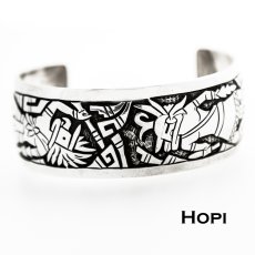 画像2: アメリカインディアン ホピ族 スターリングシルバー オーバーレイ ハンドメイド ブレスレット/Hopi Adrian Sanchez Sterling Silver Overlay Bracelet (2)