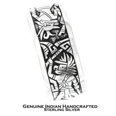 画像1: アメリカインディアン ホピ族 スターリングシルバー オーバーレイ ハンドメイド ブレスレット/Hopi Adrian Sanchez Sterling Silver Overlay Bracelet (1)