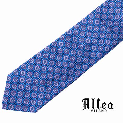 画像1: ITALY. MILANO アルテア製 シルク ネクタイ（ブルーマルチフローラル）/Altea Floral Necktie