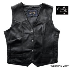 画像1: スカリー レディース ウエスタン レザー ベスト ブラック/Scully Western Leather Vest Black(Women's) (1)