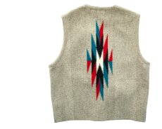 画像3: オルテガ ベスト 40・アメリカ チマヨ 100%ウール手織り/CHIMAYO ORTEGA'S HAND WOVEN 100% ALL WOOL VEST (3)