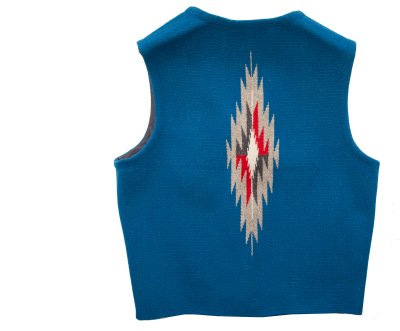 画像3: オルテガ ベスト 38・アメリカ チマヨ 100%ウール手織り/CHIMAYO ORTEGA'S HAND WOVEN 100% ALL WOOL VEST